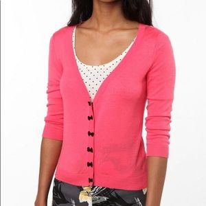 ❗️SOLD❗️UO pins and needles pink bow button cardigan